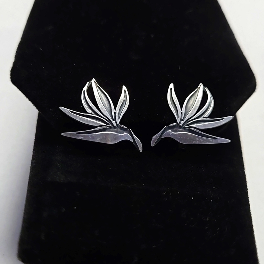 Leighton Lam Bird of Paradise Clip Earrings